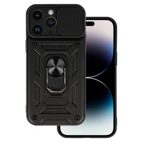 Dėklas telefonui Slide Camera Armor iPhone 15 Pro juodas