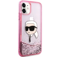 Karl Lagerfeld blizgus Karl Head dėklas iPhone 11/XR - rožinis
