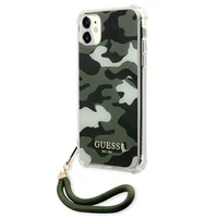 Guess GUHCN61KSARKA iPhone 11 6.1" / Xr žalias/chaki kietas dėklas Camo kolekcija
