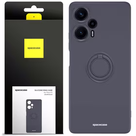 Spacecase Silikoninis dėklas su žiedu Poco F5 juodas