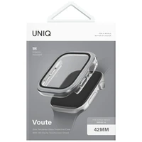 Uniq Voute dėklas su grūdintu stiklu Apple Watch 10 42 mm - sidabrinis