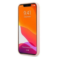 Guess GUHMP13MLSLMGLP dėklas telefonui iPhone 13 6.1" šviesiai rožinis kietas silikoninis su auksiniu logotipu MagSafe
