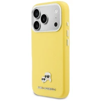 KARL LAGERFELD case for IPHONE 17 Pro compatible with MagSafe KLHMP17L6PFKCLY (PU FW W/ K&C Head Pin) yellow