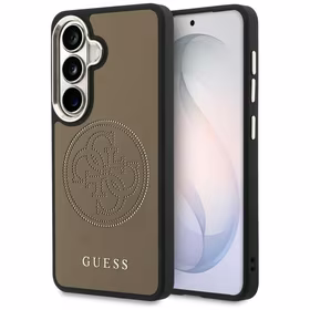 Guess dėklas Perforated Logo MagSafe skirtas Samsung Galaxy S26 rudas