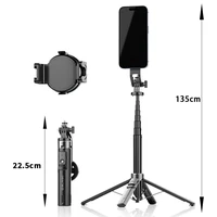 Blavec Selfie lazda Aluminium Fusion P-06 MagSafe trikojis stovas + nuotolinio valdymo + laikiklis 1,34 metro - juodas