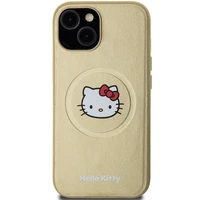 Hello Kitty odinis Kitty Head magnetinis dėklas telefonui iPhone 15 - auksinis
