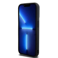 DKNY 3D Guminis dėklas su pasikartojančiu raštu iPhone 15 Pro - juodas