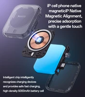 Benks Išorinė baterija 5000mAh YP59 3 in 1 - Type C - magnetinė, indukcinis 15W juoda