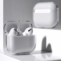 Dėklas AirPods 2 / AirPods 1 standus, stiprus, skaidrus dangtelis ausinėms (dėklas A)