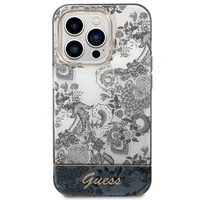 Guess GUHCP14LHGPLHG iPhone 14 Pro 6.1 pilkas / pilkas kietasis dėklas Porcelain Collection