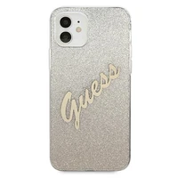 Guess GUHCP12SPCUGLSGO iPhone 12 mini 5.4" auksinis/auksinis kietas dėklas Glitter Gradient Script