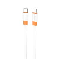 Borofone Kabelis BX89 Union - Type C į Type C - PD 60W 1 metras baltas-oranžinis