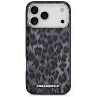 Karl Lagerfeld IML Leopardinis raštas Magnetinis dėklas telefonui iPhone 17 Pro Max - juodas
