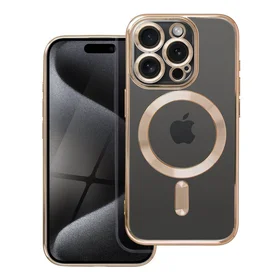 ELECTRO MAG COVER dėklas telefonui suderinamas su Magnetiniu IPHONE 15 Pro auksinis