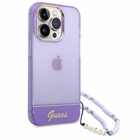 Dėklas telefonui Guess GUHCP14LHGCOHU iPhone 14 Pro 6.1 violetinis perlamutrinis dirželis