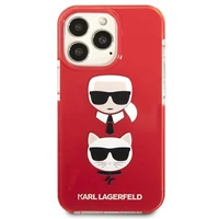 Karl Lagerfeld Karl & Choupette Head dėklas telefonui iPhone 13 Pro / iPhone 13 - raudonas