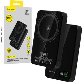 Blavec Išorinė baterija 10000mAh BJ-04 Plona 13,5mm - Type C - 22,5W magnetinė Magsafe 3 in 1 (PBBJ04-MC10B) juoda stiklas