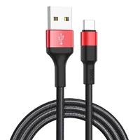 Kabelis USB A į USB C Hoco 2A 1 m X26 juodas ir raudonas