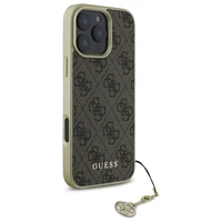 Guess 4G Charms Kolekcijos dėklas iPhone 16 Pro - rudas