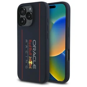 RED BULL dėklas telefonui IPHONE 16 Pro Max suderinamas su MagSafe RBHMP16X24SIOLRV (Silikoninis didelis vertikalus logotipas) tamsiai mėlyna