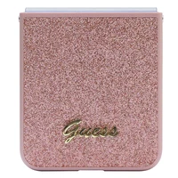 Guess Glitter Script dėklas telefonui Samsung Galaxy Z Flip 5 - rožinis