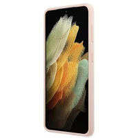 Dėklas telefonui Guess GUHCS21MLSVSPI S21+ G996 rožinis/rožinis kietasis dėklas Script Vintage
