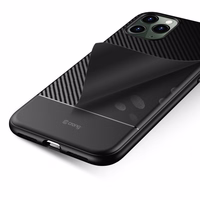 Crong Prestige Carbon Cover - iPhone 11 Pro Max dėklas (juodas)