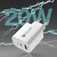A6MaxL 20W USB-A USB-C sieninis įkroviklis su 1m USB-C - Lightning kabeliu – baltas