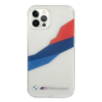 BMW Motorsport trispalvis dėklas iPhone 12 Pro Max - permatomas