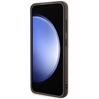 Guess 4G Collection Odinis Metalinis Logotipas Magnetinis dėklas telefonui Samsung Galaxy S24 - rudas