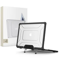 Tech-Protect SmartShell Pro dėklas MacBook Air 13" 2023-2025 M2 / M3 / M4 - permatomas ir juodas