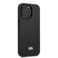 Karl Lagerfeld KLHCP13LSFMP2K iPhone 13 Pro / 13 6.1" kietas dėklas juodas/juodas Saffiano plokštelė