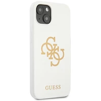 Guess GUHCP13SLS4GGWH iPhone 13 mini 5.4 silikoninis 4G logotipo kietasis dėklas - baltas