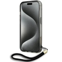 Karl Lagerfeld IML Mono KL Pattern & Cord dėklas telefonui iPhone 15 Pro - juodas