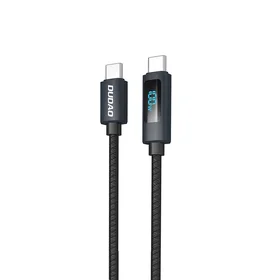 Dudao L7C USB-C - USB-C 100W kabelis su LED ekranu 1m - juodas