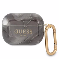 Guess GUAPUNMK AirPods Pro dėklas juodas/juodas Marble kolekcija