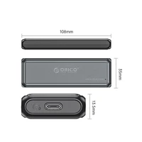 Orico DDM2-C3-G2 M.2 NVME USB-A USB-C 3.2 10Gb/s diskų įrenginys - pilkas