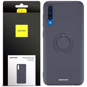 Spacecase Silikoninis dėklas su žiedu Galaxy A50 juodas