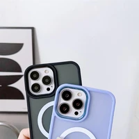 Šarvuotas magnetinis iPhone 14 Plus MagSafe Color Matte dėklas - žalias