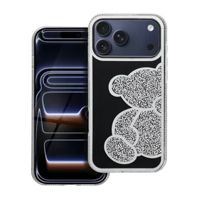 TEDDY BEAR dėklas telefonui IPHONE 17 Pro Max sidabrinis
