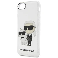 Karl Lagerfeld KLHCI8HNKCTGT iPhone 7/8/ SE 2020 / SE 2022 permatomas kietas dėklas Blizgučiai Karl&Choupette