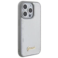 Guess Sequin Script Metal dėklas telefonui iPhone 15 Pro Max - sidabrinis