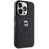Karl Lagerfeld IML Ikonik Magnetinis dėklas telefonui iPhone 15 Pro - juodas