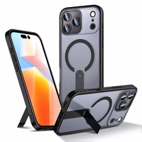 Hybrid Armor X dėklas telefonui iPhone 17 Pro su MagSafe suderinamu stovu - juodas
