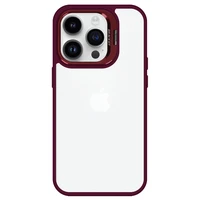 Dėklas telefonui Tel Protect Kickstand su kamera stiklu (objektyvu) Iphone 12 Pro bordo
