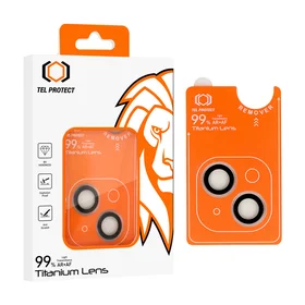 Apsauginis stiklas Tel Protect Titanium Lens 99% AR ant kameros Iphone 15/15 Plus skaidrus (2 lęšiai)