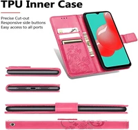 Dėklas Flower Book Samsung A145 A14 4G/A146 A14 5G rožinis-raudonas