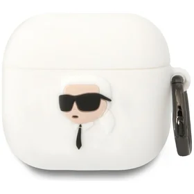 Karl Lagerfeld 3D silikoninis NFT dėklas AirPods 4 - baltas