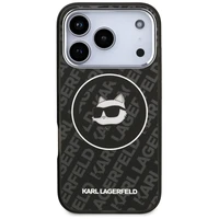 Karl Lagerfeld IML Choupette Head Logo magnetinis dėklas telefonui iPhone 17 Pro Max - juodas