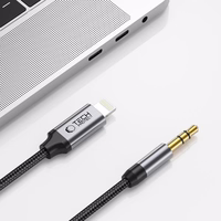 Tech-Protect UltraBoost garso Lightning / 3.5 mm mini lizdo kabelis 1 m - juodas